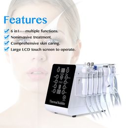 Portable 6 In 1 Plasma Thermal Bubble H2O2 Massage RF Facial Skin Deep Cleansing Jet Peel Wrinkle Removal Beauty Machine