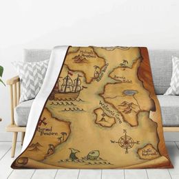 Blankets Pirate Treasure Map Blanket Warm Lightweight Soft Plush Throw For Bedroom Sofa Couch Camping