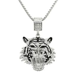 Designer's creative new product full diamond three-dimensional tiger head pendant necklace