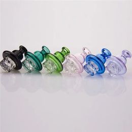 Colored Cyclone Glass Carb Cap Smoking Accessories New Spinning bubble ball 32mm OD with air hole For Quartz Banger Bowl dab oil rigs bong