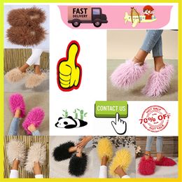 Designer Casual Platform Plush slippers cotton padded shoes for man Autumn Winter Keep Warm Comfortable wear Indoor Wool Fur Slippers Softy