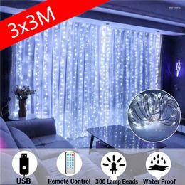 Strings LED Garland Curtain Lights 8 Modes USB Remote Control 3m Fairy String For Christmas Decor Home Wedding Holiday Party Lamp