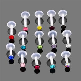 Dangle & Chandelier 14Pcs lot Bioplast Tragus Piercing Lip Piercings Labret Ring Cartilage Ear Studs Rings Body Jewelry222u