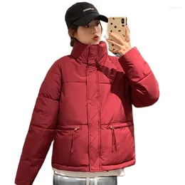 Women's Trench Coats 2024 Cotton Padded Coat For Fashion Girls Stand Collar Winter Fall Light Warm Loose Women Overcoat