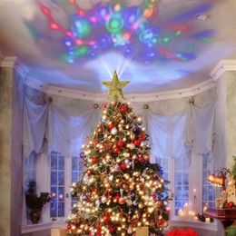 Christmas Light LED Night Light EU USA UK Plug 220V For Xmas Atmosphere Lighting Meteor Five-pointed Star Lamp Tree Top Decor246s
