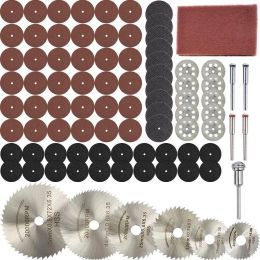 Zaagbladen 88PCS Mini Circular Saw Blade Set Diamond Wood Metal Cutting Disc CutOff Wheels Woodworking Metal Rotary Tool Accessories