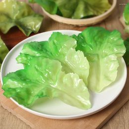 Decorative Flowers 3pcs Fake Lettuce Leaf Artificial Vegetables Simulation Plastic Lifelike