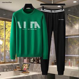 designer hoodie men brand clothing for mens spring tracksuit fashion circular logo print round neck man two piece set student pants Jan 30