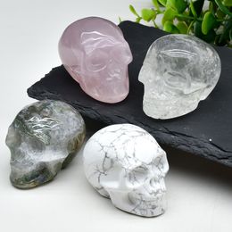 Charms Natural Skull Stone Crystal Healing Crafts Polished Figurines Jewellery Gift Accessories High Quality