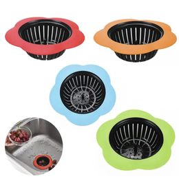 Silikon Kitchen Sink Silter Flower Formed Dusch Sink Drains Cover Sink Colander Sewer Hair Filter Kitchen Accessories 914