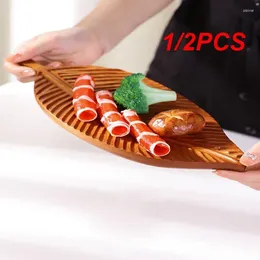 Plates 1/2PCS Wooden Leaf Shape Refreshment Tray Fruit Dessert Snack Plate Japanese Style Bread Decorative Tableware