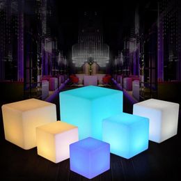 Waterproof LED Light Cube Seat Chair Rechargeable Lighting Remote Control For Bar Home Decor High Quality Lawn Lamps189n