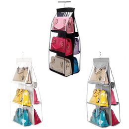 Storage Boxes & Bins PVC Fiber Handbag Hanging Organizer Bag Breathable And Strong Stitching To Store Purses Shoulder Crossbody241h