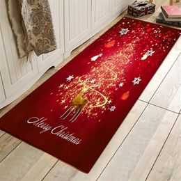 Merry Christmas Door Mat Santa Claus Flannel Outdoor Carpet Christmas Decorations For Home Xmas Party Favors281O