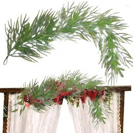 Decorative Flowers Pine Garland 5Ft Greenery For Christmas Ivy Vine Seasonal Needles Cypress Home Hanging Decor Gift