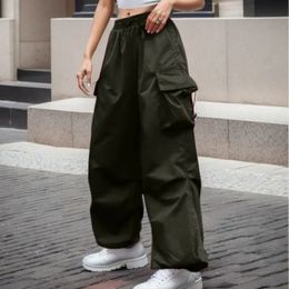Commercial pants womens Y2K street clothing retro 80s 90s low waist pocket parachute pants loose jogging pants Harajuku sports pants 240130