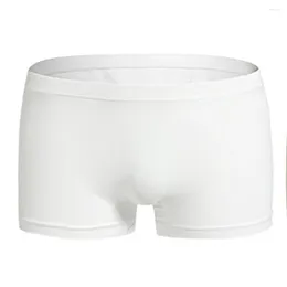 Underpants Men's Ice Silk Underwear Sexy Boxers Shorts U-convex Pouch Panties Briefs Man Lingerie 1pc