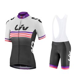 New Women LIV 100% Polyester Bicycle Clothes Summer Short Sleeve Bike Clothing Ropa Ciclismo Cycling Jersey Set Cycling Clothing292e