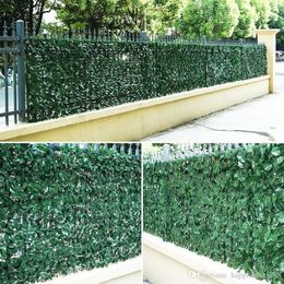 New 3M Plastic Artificial Plants Fence Decor Garden Yard for Home Wall Landscaping Green Background Decor Artificial Leaf Branch N305A