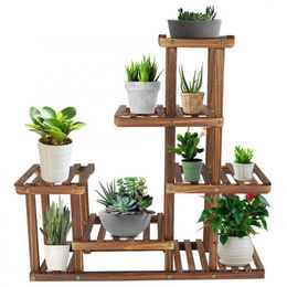 Multi-tiers Flower Plant Holder Stand Rack Wooden Plant Stand Balcony Garden Flower Plant stand Bonsai Display Shelf C0125267z