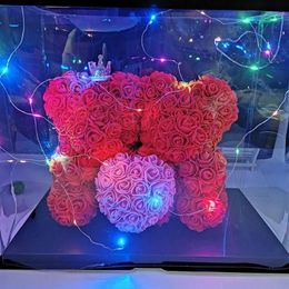 Decorative Flowers & Wreaths Creative Gift Eternal Teddy Bear Rose Valentine's Day For Girlfriend Wife Sweet Home Festival Su2326