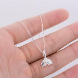 Pendant Necklaces Fashio Sliver Cute Jewellery Whale Tail Fish Charm For Women Mermaid Pendants Birthday GiftsPendant285m