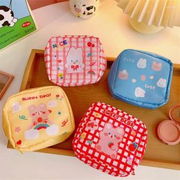 Storage Bags Cute Women Sanitary Napkin Pad Cotton Bag Holder Coin Purse Cosmetics Headphone Case Pouch Supplies