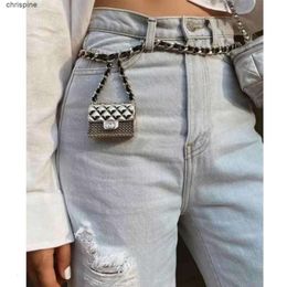 Cintura decorativa da donna Cintura in vera pelle Cinture Trend Fashion Ceinture Femme Borsa da cintura con catena in vita di lusso firmata Può essere aperta per Jeans DrElegant