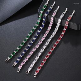 Strand Micro-inlaid Zircon Tennis Bracelet Women Men Homme Jewellery Bracelets Simple Round Crystal Anime Pulseras