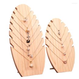 Jewelry Pouches Wood Flame Shape Display Pendant Necklace Board Organizer Shelf Storage Holder Showcases