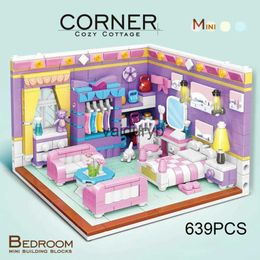 Blocks 639PCS Hut Bedroom Model Building City Street View Villa Home Assemble Bricks Girls House Toys ldren Christmas Giftsvaiduryb