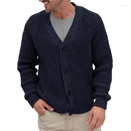 Men's Sweaters Sweater Cardigan Autumn And Winter Simple Solid Color Single Breasted Casual Large Size