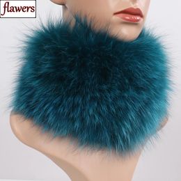 Real Fox Fur Scarf Fur Headbands Women Winter Ring Fox Fur Scarves Luxury Neck Warmer Good Elastic 100% Natural Fur Mufflers240125