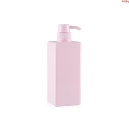 650ML 10pcs/lot Square Pink Lotion Pump Bottle Soap Dispenser Cream Empty Shampoo Shower Gel Containergoods Btogw