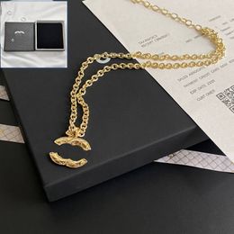 Vintage Luxury Gold Plated Pendant Necklaces Charm Women Jewellery Necklace With Box Boutique Jewellery Long Chains Designed for Women Romantic Love Gift Necklace