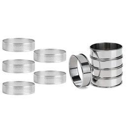 Promotion Stainless Steel Double Rolled Tart Rings And Perforated Cake Mousse Rings Rolled Muffin Rings Circle Ring 10 Pc Baking 225P