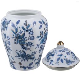 Storage Bottles Blue And White Porcelain Tea Kitchen Jar Multi-function Canister Multifunction Canisters Containers Ceramics