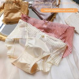 Other Panties PCS/ M-XL Sexy Lace Womens Ice Underwear Pants Plus Size Fashion Traceless Briefs Girls Bow Underpants Female Lingerie YQ240130
