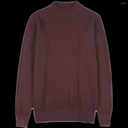 Men's T Shirts Autumn And Winter Half Turtleneck Sweater Korean Version Slim-fit Long-sleeved Pullover Middle Collar Solid Colour