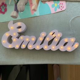 Party Supplies LED Pesonalized Names Wood Signs Custom Name Sign Table Decor Wedding Wooden Letters Baby Nursery Pet