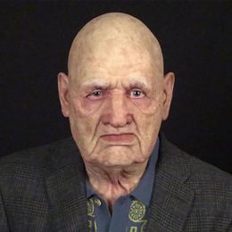 An Scary Coslpy Halloween Full Head Latex Funny Supersoft Old Man Adult Mask Creepy Party Real Masks261o