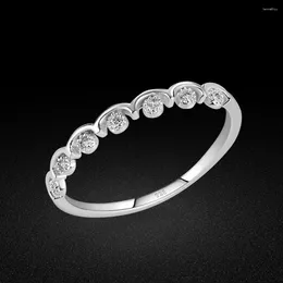 Cluster Rings Fine Jewellery Tail Ring Christmas Gift Genuine 925 Sterling Silver Princess Tiara Crown Sparkling CZ Zircon For Women