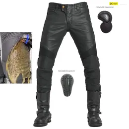 Motorcycle Apparel Upgrade Coated Waterproof Riding Denim Jeans Locomotive Cycling Motocross Racing Drop-proof Pants With CE Armor Pads