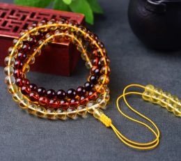 Bracelets Amber Gradient Rainbow 108 Beads Bracelet Pendant Lanyard with Chain Beads Bracelets for Women Exotic Spain Ornaments