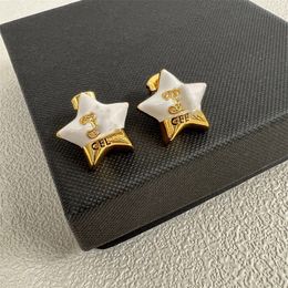 New popular pentagram stud earrings luxury brand designer earrings Personalised fashion ladies earrings embossed LOGO