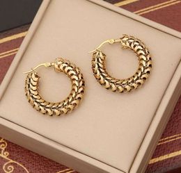 Stud2024 Stainless Steel Gold Color Geometric Mesh Pattern Hoop Earrings For Women New Trend Girls Exaggerated Party Jewelry Gifts