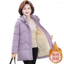 Women's Trench Coats Overcoat Parka Fashion Middle Aged And Elderly Mothers Winter Down Coat Medium Long Plus Velvet Thicken Warm