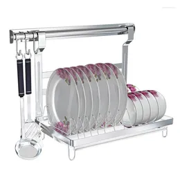 Kitchen Storage Wall Mounted Stainless Steel Draining Bowl Dish Rack Foldable Organizer Dryer Tableware Shelf Hanging Racks