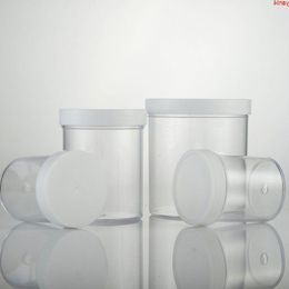 120G 200G 400G 24pcs/lot Transparent Plastic Jar with White Lid, crystal Mud Pot Cream Jar, Packaging Containergoods Qlfmm