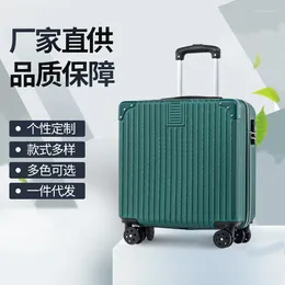 Suitcases Business Luggage 18-inch Aluminum Alloy Trolley Caster Suitcase Travel Boarding Case